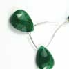 Natural Green Emerald Faceted Pear Drop Beads Strand Length 2 Beads Pairs and Size 21.5mm approx.